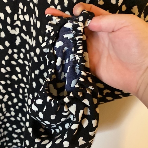 Black and White Polka Dot Loose Blouse- Jodifl - Size 2x - Like New - Picture 3 of 5